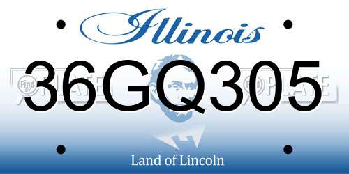 36GQ305 Illinois License Plate