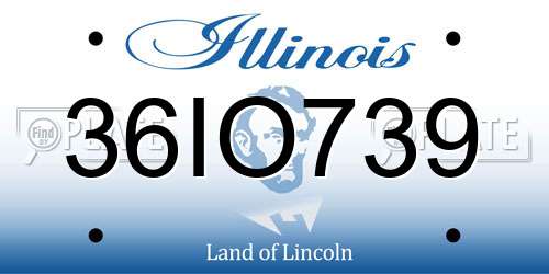 36IO739 Illinois License Plate