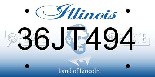 36JT494 Illinois License Plate