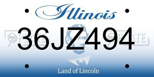 36JZ494 Illinois License Plate