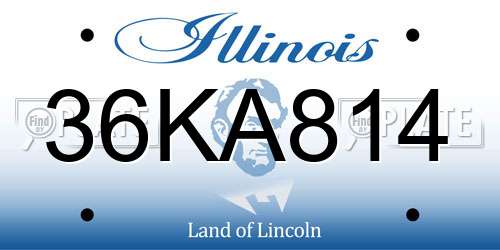 36KA814 Illinois License Plate