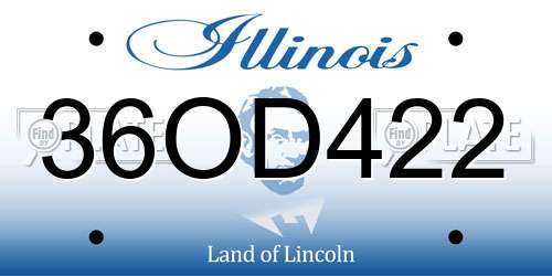 36OD422 Illinois License Plate
