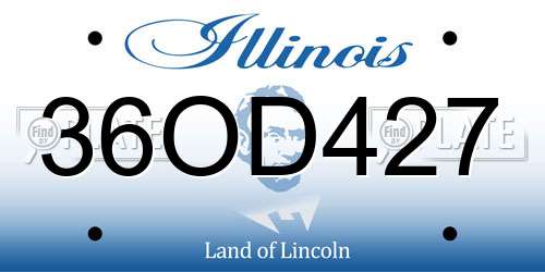36OD427 Illinois License Plate