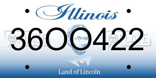 36OO422 Illinois License Plate