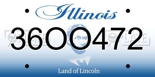36OO472 Illinois License Plate