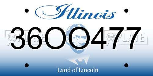 36OO477 Illinois License Plate