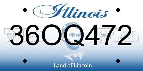 36OQ472 Illinois License Plate