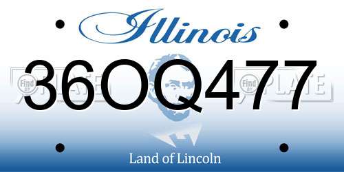 36OQ477 Illinois License Plate