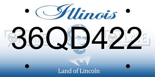 36QD422 Illinois License Plate