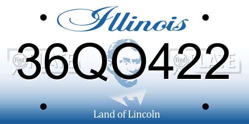 36QO422 Illinois License Plate