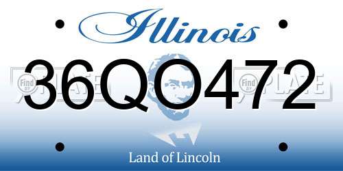 36QO472 Illinois License Plate