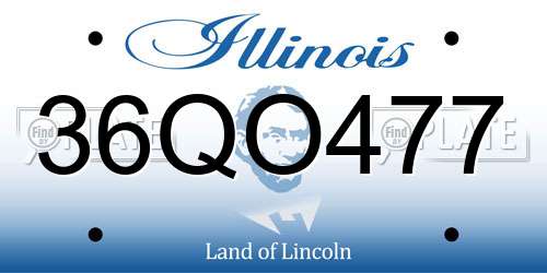 36QO477 Illinois License Plate
