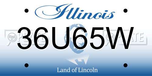 36U65W Illinois License Plate