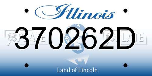 370262D Illinois License Plate