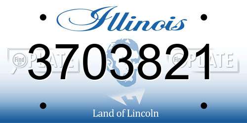 3703821 Illinois License Plate