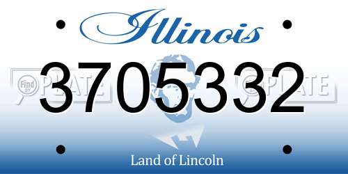 3705332 Illinois License Plate