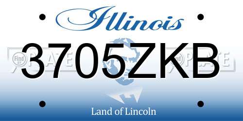 3705ZKB Illinois License Plate