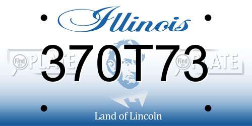 370T73 Illinois License Plate