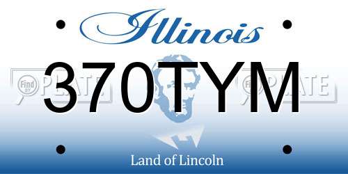 370TYM Illinois License Plate