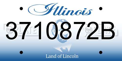 3710872B Illinois License Plate