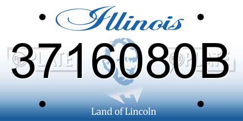 3716080B Illinois License Plate