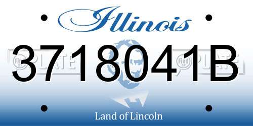 3718041B Illinois License Plate