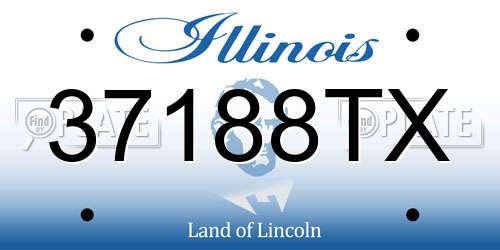 37188TX Illinois License Plate