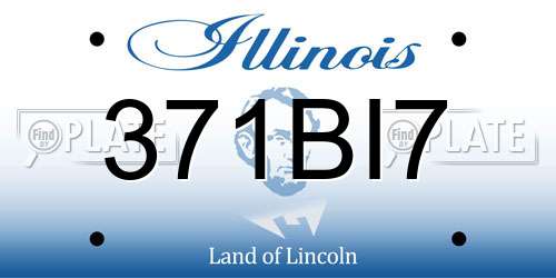 371BI7 Illinois License Plate