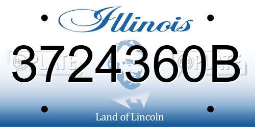 3724360B Illinois License Plate