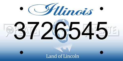 3726545 Illinois License Plate
