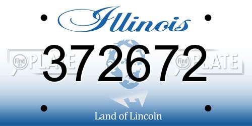 372672 Illinois License Plate