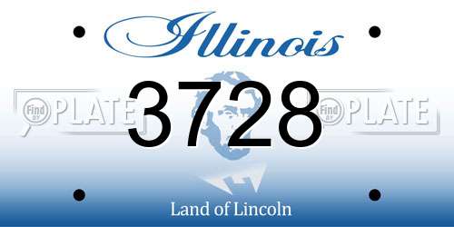 3728 Illinois License Plate