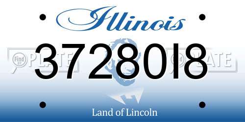 37280I8 Illinois License Plate
