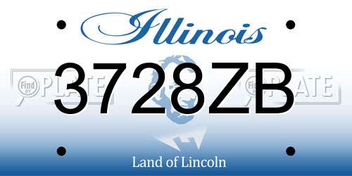 3728ZB Illinois License Plate