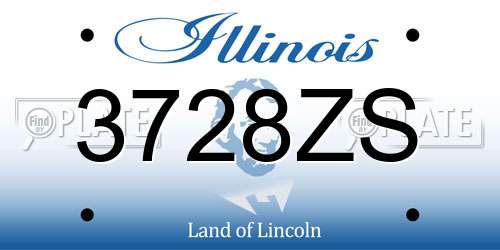 3728ZS Illinois License Plate