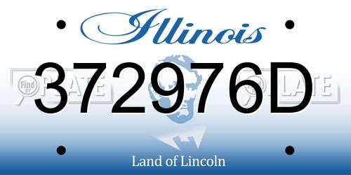 372976D Illinois License Plate