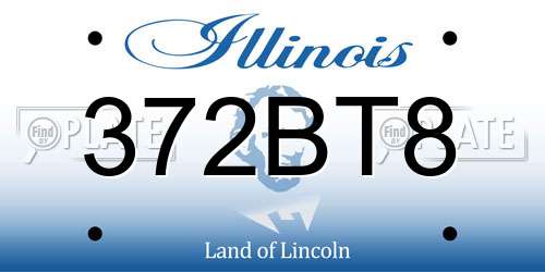 372BT8 Illinois License Plate