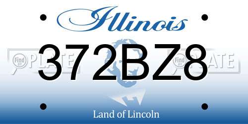 372BZ8 Illinois License Plate