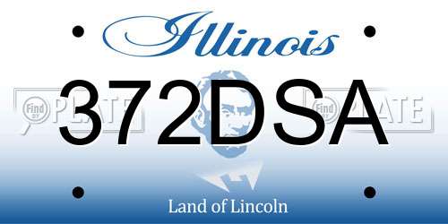 372DSA Illinois License Plate