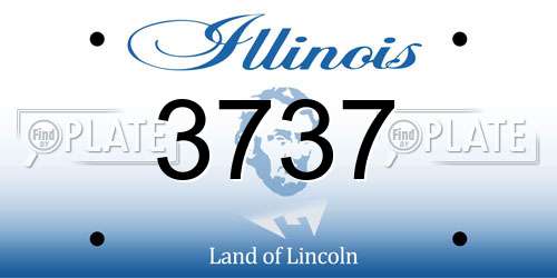 3737 Illinois License Plate