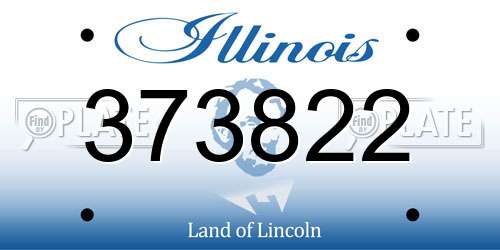 373822 Illinois License Plate