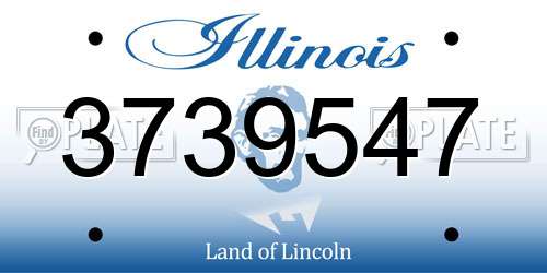 3739547 Illinois License Plate
