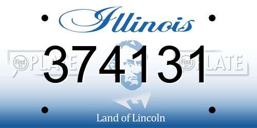 374131 Illinois License Plate