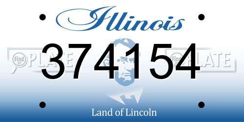374154 Illinois License Plate