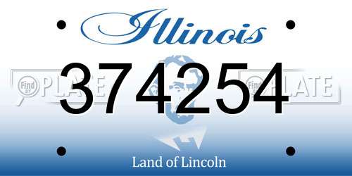 374254 Illinois License Plate