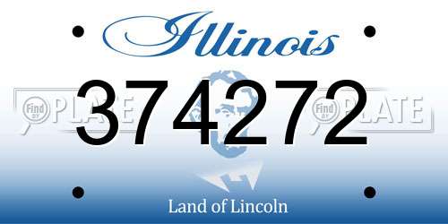374272 Illinois License Plate