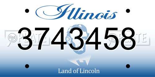 3743458 Illinois License Plate