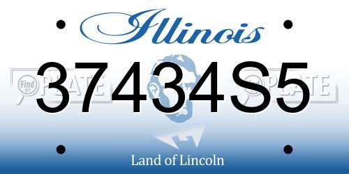 37434S5 Illinois License Plate