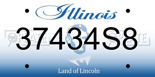 37434S8 Illinois License Plate