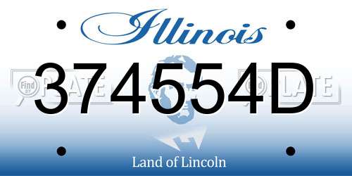 374554D Illinois License Plate